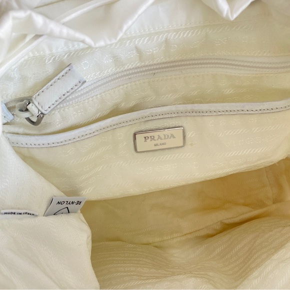 Prada white Re-Nylon medium backpack with pouch - Picture 14 of 16